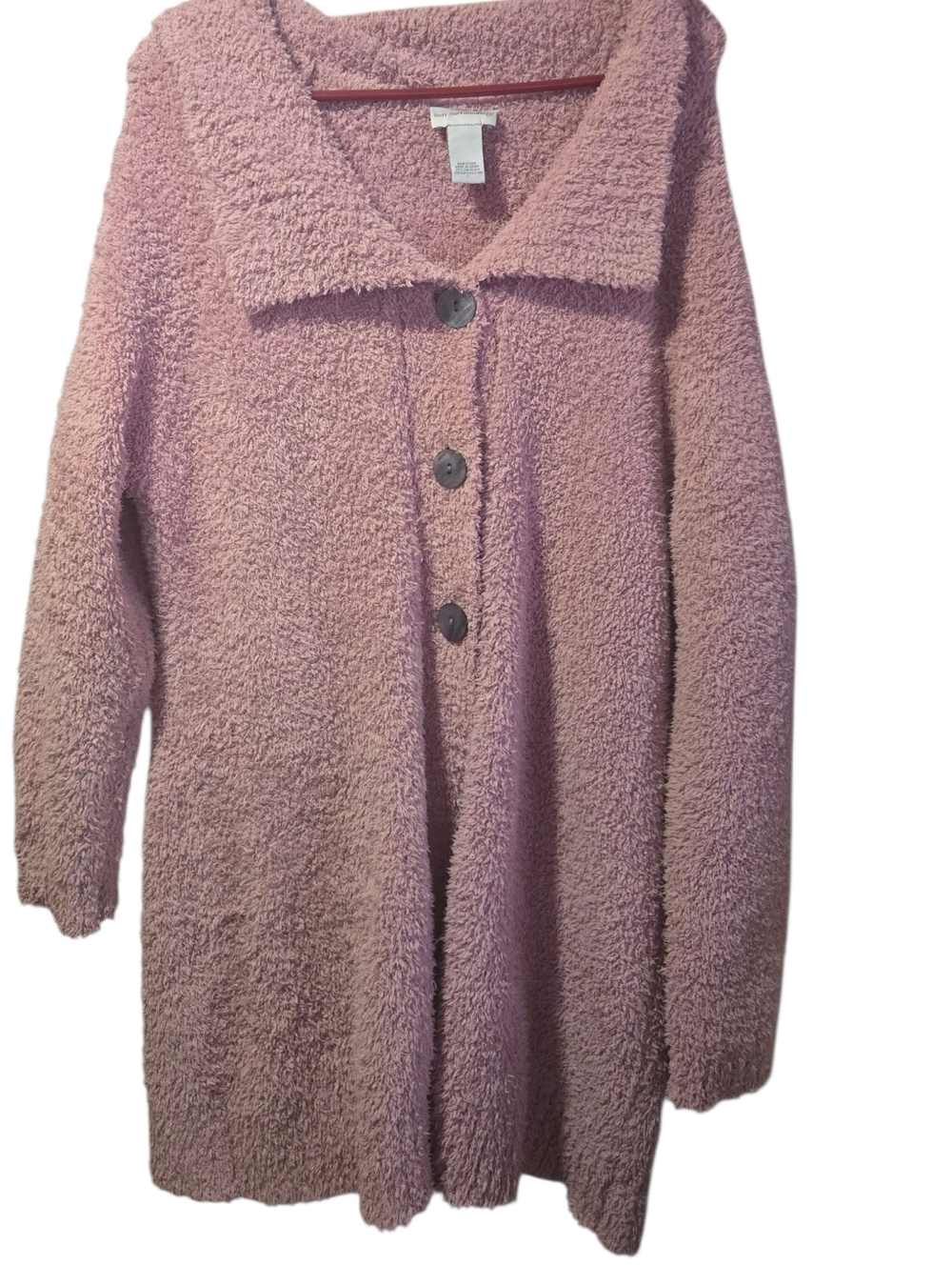 Soft Surroundings, Cozy Women's Pink Bouclé Button-Front Jacket